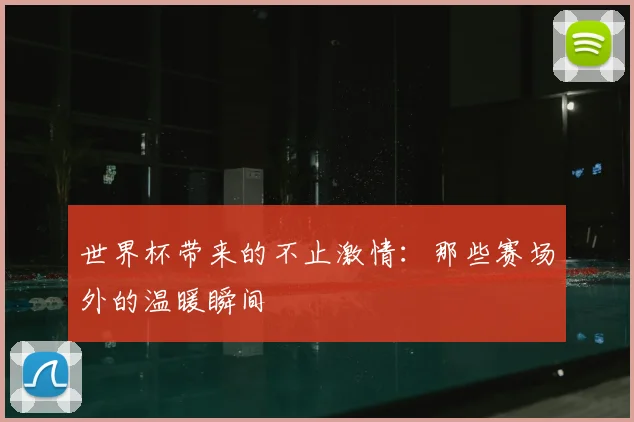 世界杯带来的不止激情：那些赛场外的温暖瞬间